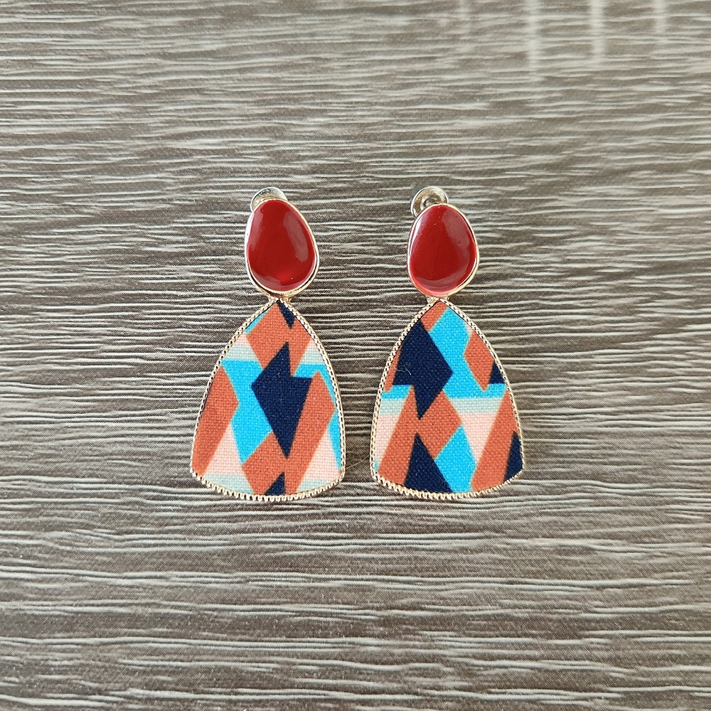 Multicolor Geometric Drop Earrings